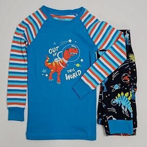 Hatley Space Dinos Glow In The‎ Dark Pajama Set | Kid's 8